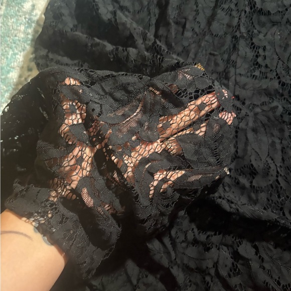 Elegant Black Lace Skirt Biya Johnny Was Maxi NWT Large Boho Lagen Look - Picture 2 of 5